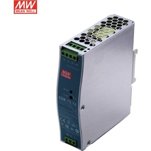 MEAN WELL EDR-75-12 75W 12V DIN Rail Switching Power Supply 110V/220V AC to 12V DC 6.3A Industrial Power Unit
