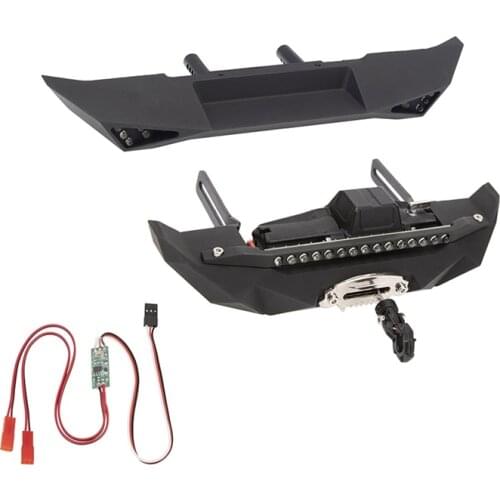 Metal Front & Rear Bumper with Winch for 1/10 RC Crawler Axial SCX10 II 90046 SCX10 III AXI03007 Upgrade Parts