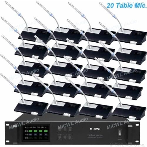 MiCWL 20 Gooseneck Digital Wireless Conference Microphones Council Discuss System A10M Series 1 President 19 Delegate Mics Meet