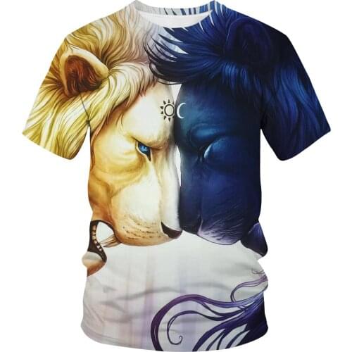 2019 Hot sale 3d T-shirt animal Men/Women 3d lion king t shirt digital Print Designed Stylish Summer sports short sleeves Tops