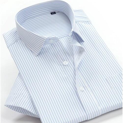 2018 new arrvial Summer mens short-sleeve striped shirt super large formal obese hihg quality plus size M-6XL7XL8XL9XL10XL39-50