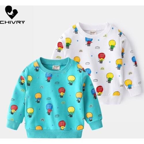 New 2021 Kids Spring Autumn Fashion Sweatshirt Boys Cartoon Print O-neck Pullover Tops Children Baby Hoodies Sweatshirts