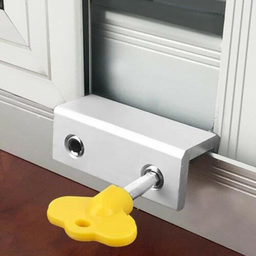Doors and Windows Track Restrictor Aluminum Door Safe Sliding Window Catch Children Security Sash Lock Aluminum Alloy