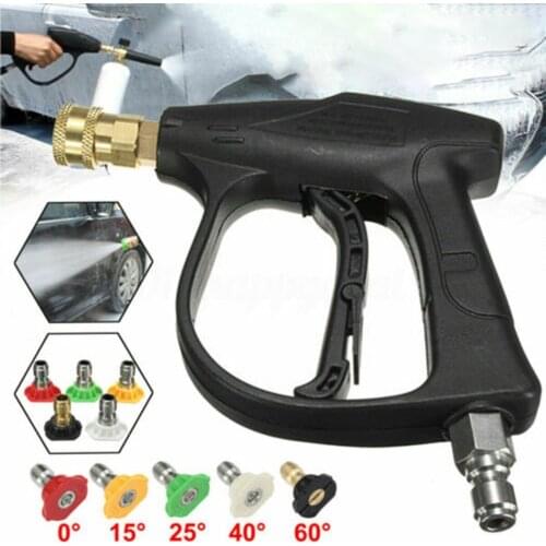 3/8\'\' 3000PSI High Pressure Washer Gun Foam Lance + 5pcs Quick Connect Nozzles Power Equipment High Pressure Cleaning Gun