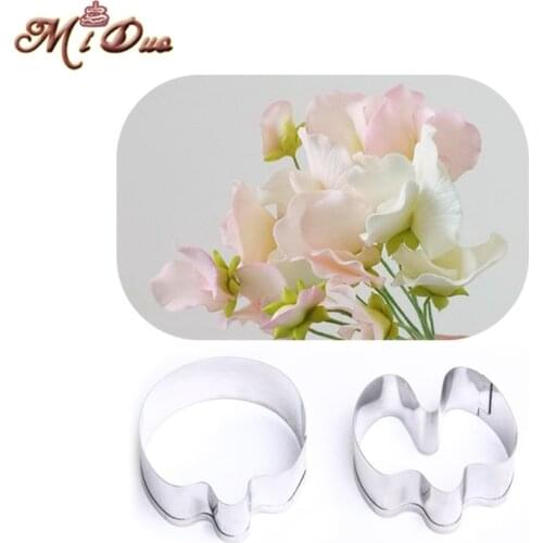 Fondant Surgar Sweet Pea Petals Cutter Gum Paste Flower Petal Cutter Flower Biscuit Metal Cutters Cake Decoration tools