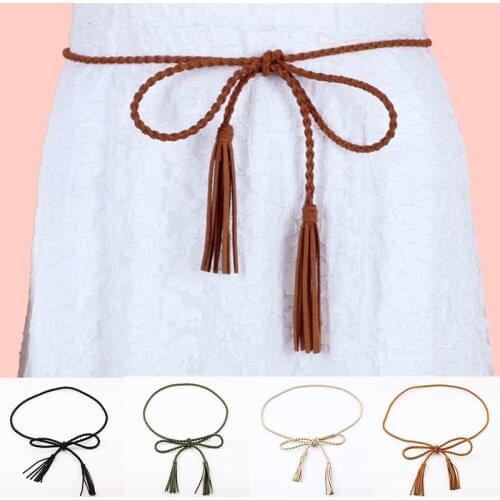 Tassel Waistband Waist Rope Waist Chain Decorated Waist Belt Braided Belt Knitted Dress Decor Stylish Green Green corset belt