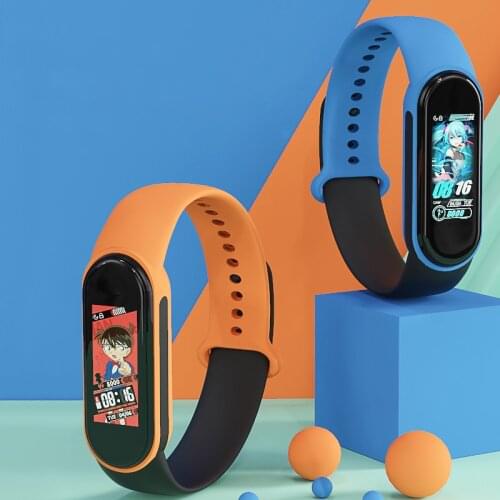 Silicone Strap For Mi band 6 5 Correa miband4 miband5 Amazfit Band 5 Double color Replacement Bracelet Xiaomi mi band 4 3 Strap