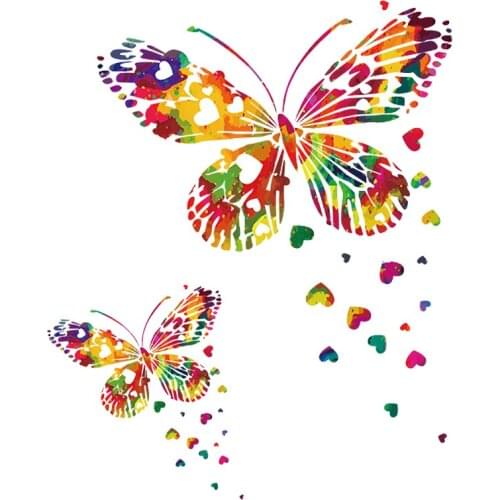 Iron on patches for clothes Iron on transfer for clothing vinyl transfer butterfly patch stickers T shirt printed badge applique