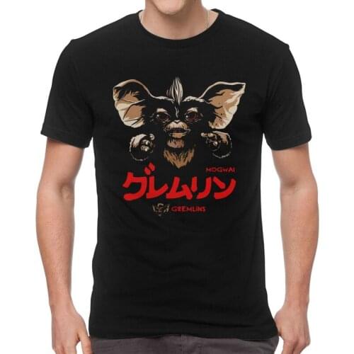 Vintage Gremlins T-Shirts Men T Shirts Short Sleeve Gizmo 80s Movie Mogwai Monster Retro Sci Fi Tshirts Cotton Tee Tops