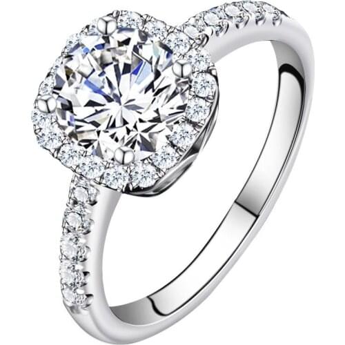 Original Design New Real 925 Sterling Silver Wedding Ring for Women Sparkling Diamond Jewelry Engagement Party Luxurious Elegant