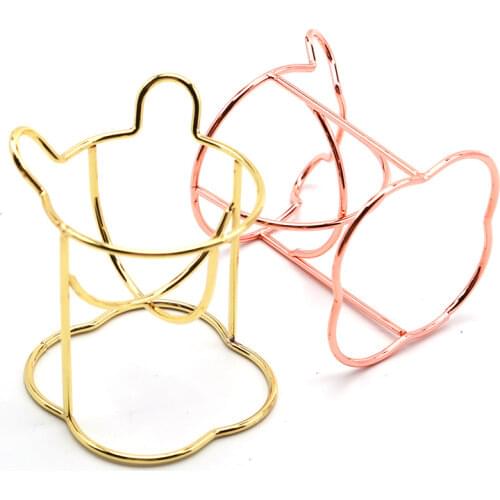 1Pc Sponge Stand Storage Case Makeup Puff Holder Empty Cosmetic Egg Shaped Rack Metal Puffs Drying Box Makeup