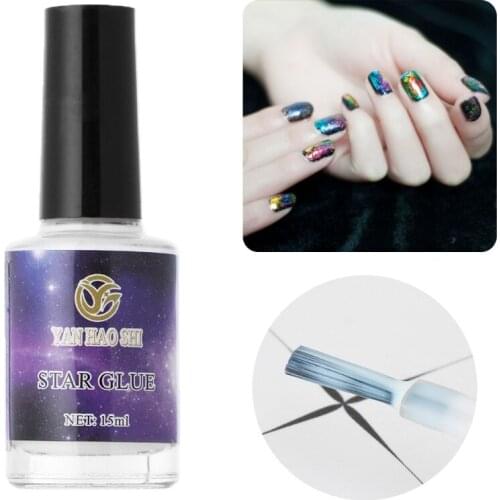 15ml Adhesive Glue Gel Star Glue For Nail Foils Transfer Paper Glue Nail Art Tool X7YB