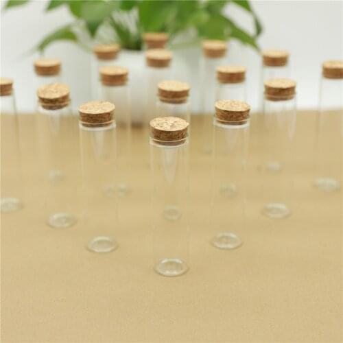 24pcs/lot DIY Mini Glass Jar 30*120mm 60ml Test Tube Cork Stopper Spice Bottles Container Small Vials Tiny glass Bottles