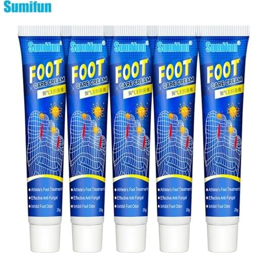 Sumifun 5pcs Foot Beriberi Cream Athletes Foot Treatment Anti Fungus Deodorant Remove Itch Odor Relieve Itching Peeling Blister