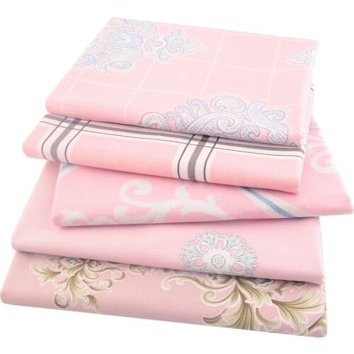 Booksew 50x160cm Pink Series Flower Printed Cloth Cotton Fabric Per Meters for Sewing Dress Quilt DIY Needlework Patchwork Craf