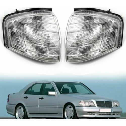 For Mercedes Benz C Class W202 1994-2000 Pair Corner Lights Turn Signal Lamps 2028261143 2028261243