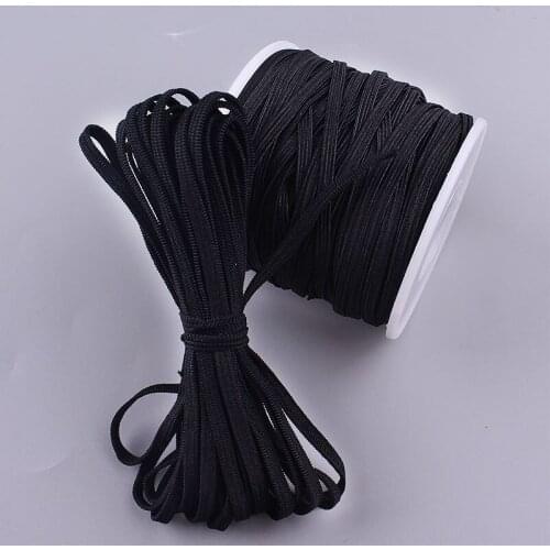 5/50yard 3mm Sewing Elastic band Black Polyester Rubber Elastic Cord for Mask Strap Sewing Accessories Elastic Rope Rubber