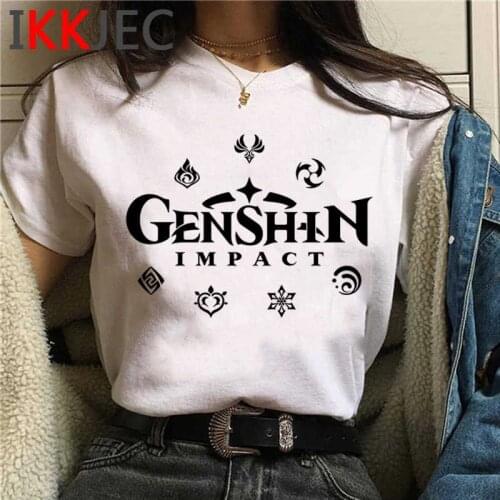 Genshin Impact t shirt top tees male couple japanese couple clothes tshirt couple clothes streetwear