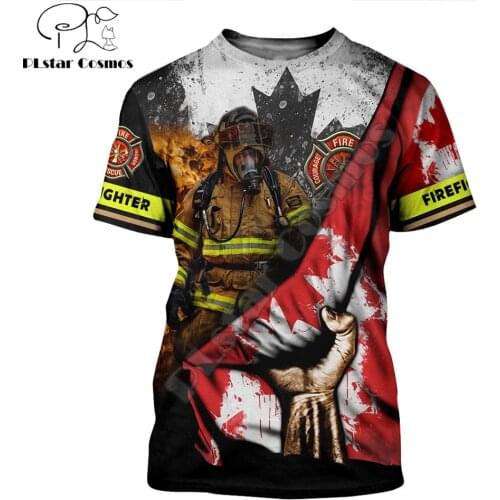 2020 summer New Fashion Men t shirt Brave Firefighter 3D Printed T shirts Unisex Harajuku Short sleeve shirt Casual tee tops