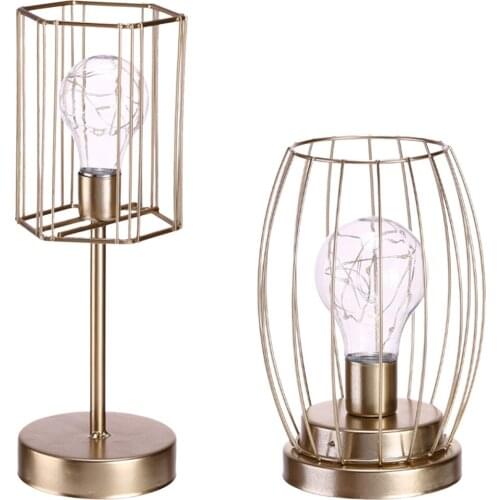 Geometric Night Light Bedside Iron Air Table Lamp Living Room Ornament