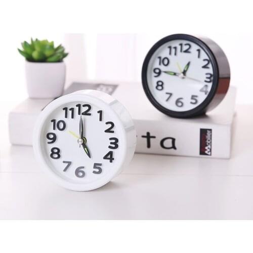 Creative Alarm Clock Round/Square Shape Classic Battery Operated Multifunction Mini Portable Alarm Clock Desktop Decoration