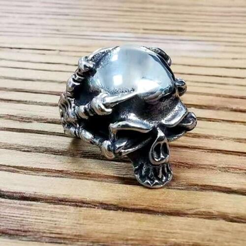 Cool Hip Hop Dragon Claw Skull Ring Men Women Punk Street Style Stainless Steel Biker Rings Fashion Night Club Jewelry Gift