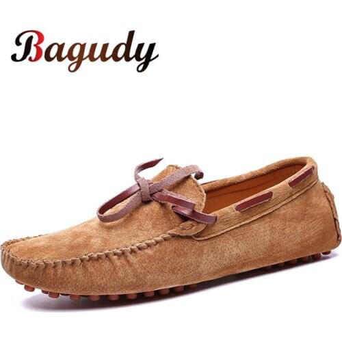 Men Genuine Leather Causal Shoes Slip on Loafers Shoes Real Leather Male Driving Shoes Men Soft Moccasins Fashion Designer Shoes