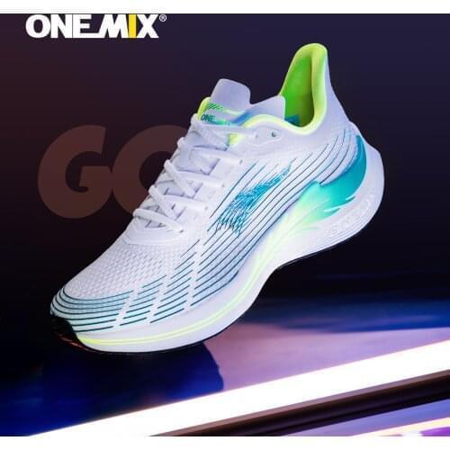 Onemix Carbon plate Running Shoes Men 2021 New Professional Marathon Cushion Sneakers Shox Absorption breathable Sports Shoes