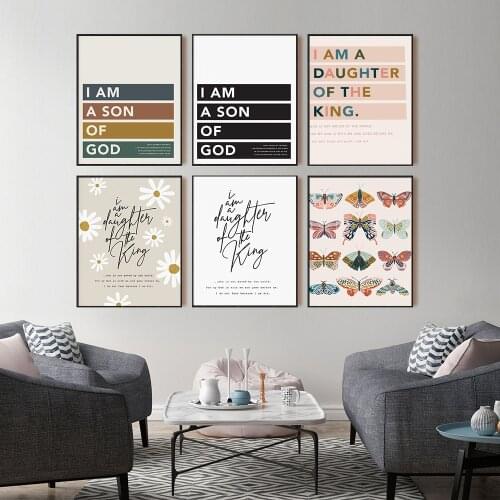 Boho Kids Home Wall Decoration Butterfly Retro Poster Print Insect Butterfly Girl Nursery Room Wall Art Painting