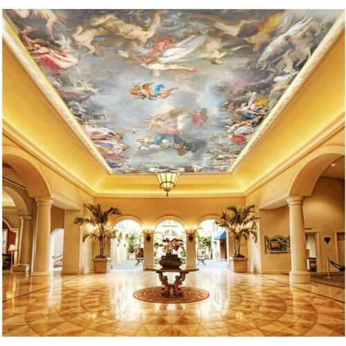 Angel wallpaper mural ceiling 3d stereoscopic wallpaper Ceiling murals wallpaper Home Decoration 3d wallpaper living room