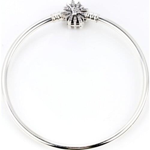 Newest 925 Sterling Silver Bead Dazzling Fireworks Charm, Clear Cz & Crystal pan Bracelet & Bangle Diy Jewelry