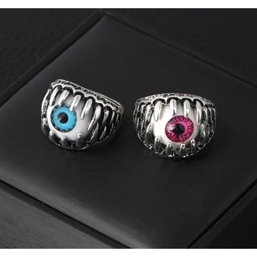 Devils Eye Ring Mens Pupil Eye Personality Ring Halloween Party Jewelry Cocktail Ring Anniversary Gift Size Us7-11