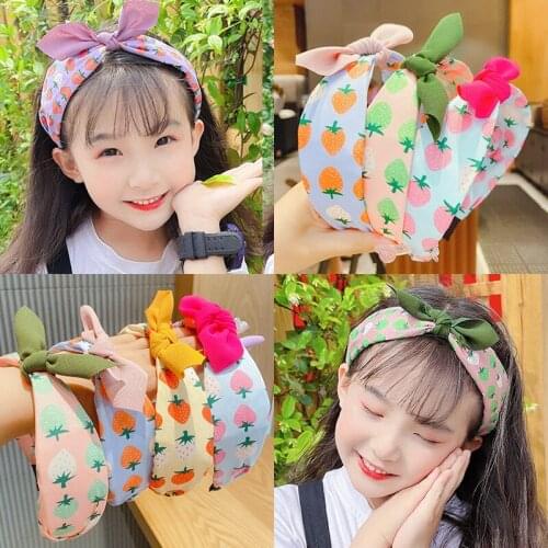 Cute Bow Hair Band for Girls Child Floral Printing Hair Clip Handmade Hairbands Birthday Gift Headwear Headband Hair Accessories
