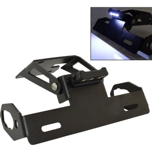 Adjustable License Number Plate Frame Holder Bracket Led Light For KAWASAKI Ninja 650 EX650 Z650 ZR650 ER650 2017 2018 2019 2020