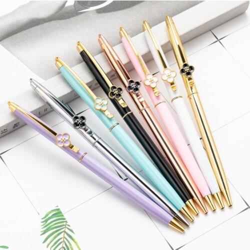 Lucky Clover Advertising Signature Metal Pen Creative Ballpoint Pen Office School Writing Supplies Pen Gift LX1131
