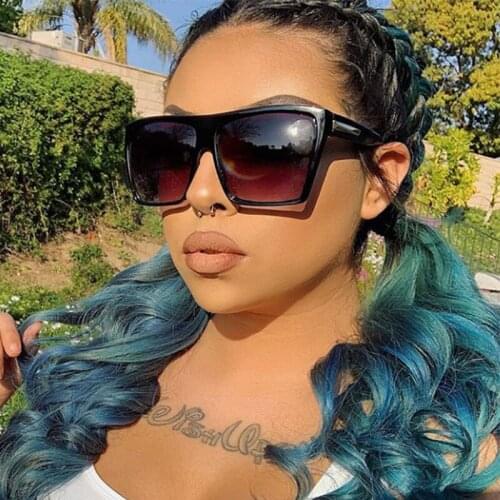 Vintage Luxury Brand Designer Square Frame Sunglasses Men Women Oversized Classic Square Sun glasses Big Male UV400