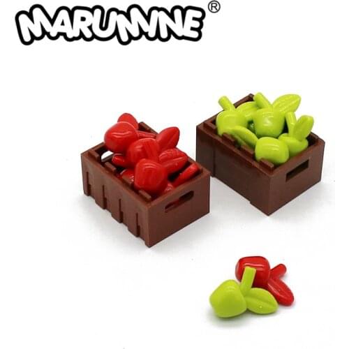 MARUMINE building blocks 33051 Fruits and vegetables apple with leaf 50 PCS/LOT Dinner Food MOC Educational Children DIY toys