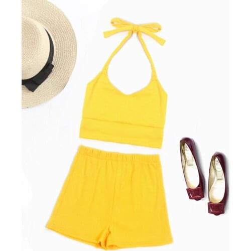 2021 new sexy high neck lace up vest off shoulder top