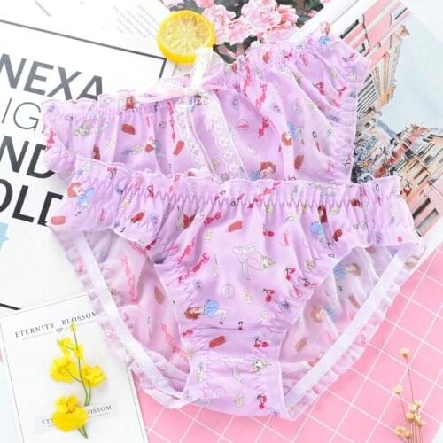 Cartoon Lilliputian Chiffon flying butterfly ending cute ladies underpants lingerie panties women ropa interior mujer thong
