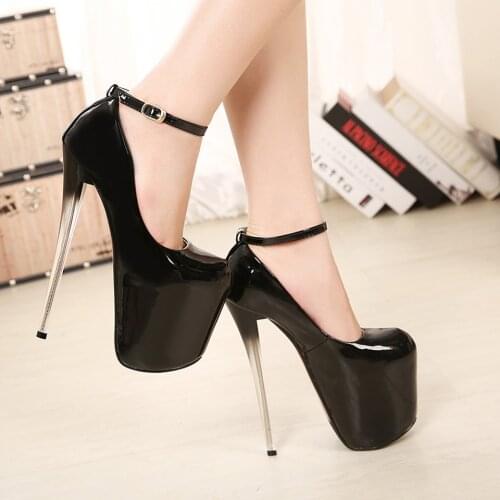 High Heels Platform Shoes Women Pumps Patent Leather Pointed Toe Nude Black Heels Party Wedding Shoes Sexy Strappy Women Shoes
