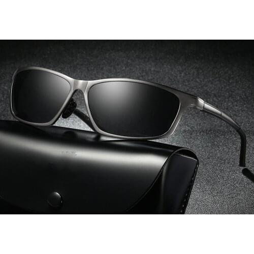 High-end Pilot Rectangule Driver Sun Glasses Polarized Mirror Sunglasses Custom Made Myopia Minus Prescription Lens -1 to -6