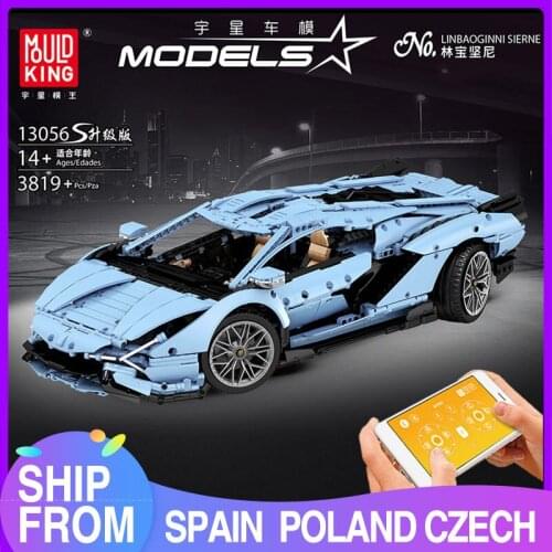MOULD KING 13056 High-Tech APP RC Venenos Lamborghinis Aventadors Roadster Building Blocks Bricks Toy for Boys Xmas Gifts