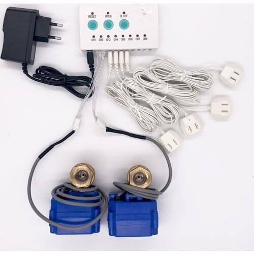 WLD-808 (DN15*2pc) Water Leakage Detector Flood Alert Overflow Protection Water Sensor Alarm System with 4pc 6meters Water Cable