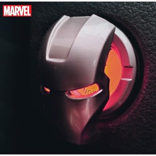 Marvel Iron Man Car One-Click Start Protection Cover Universal Button Ignition Switch Modification Decoration Metal Sticker