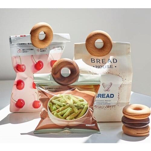 Wood Bag Clips Black Walnut Bag Sealer Chip Bag Sealer Beech Food Sealer Kitchen Essentials Bag Sealer Bag Clips Food Seal Clip