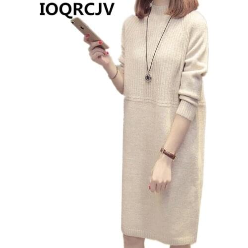 Women Autumn Winter Sweater Knitted Dresses Casual Elastic Turtleneck Long Sleeve Sexy Lady Bodycon Party Dresses Vestidos R574