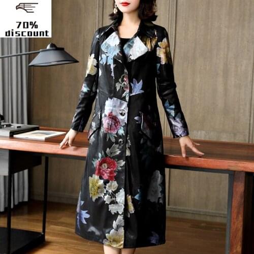 Womens Fur Coat Female Genuine Leather Jacket 2020 Autumn Jacket Women 300% Sheepskin Coat Female Long Trench Coats MY