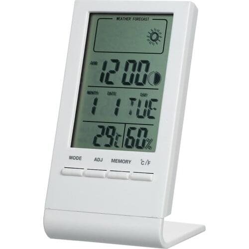 LCD Digital Thermometer Hygrometer Indoor Temperature Humidity Meter Monitor Meter Gauge Detector Alarm Clock Thermo Hygrometer