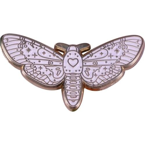 Celestial moth lapel pin magic witchy starry badge pagan wicca gift