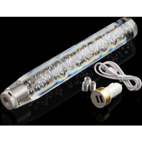 1 Set Universal Gear Shift knob LED Light Direct Screw On Manual Gear Stick Shift Knob Crystal Bubble Style 300*45*45mm
